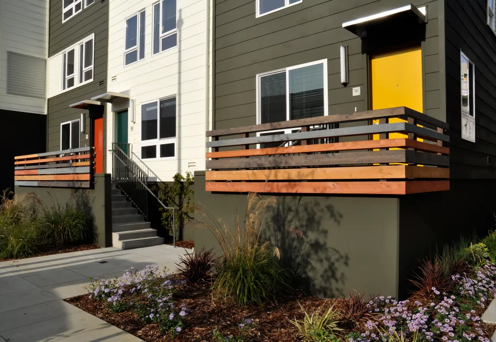 Residential stoops at Armstrong Place in San Francisco.