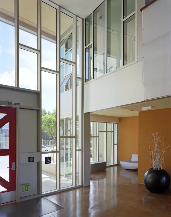 Entry lobby inside Crescent Cove in San Francisco.