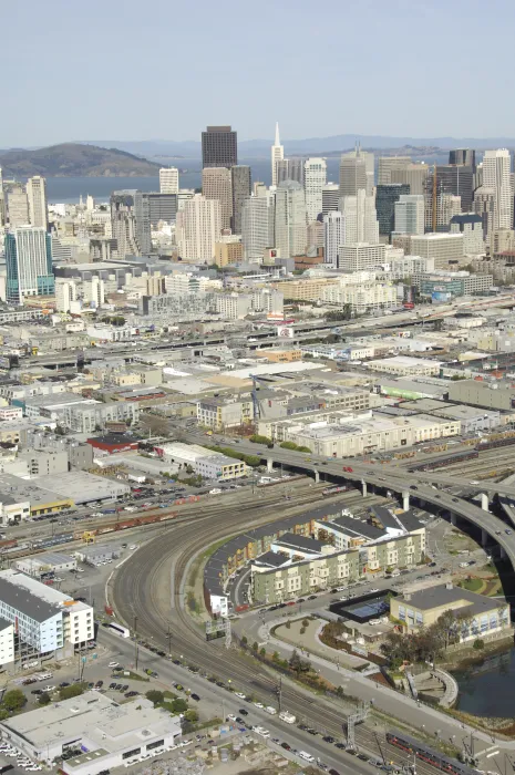 Aerial view of Crescent Cove in San Francisco.