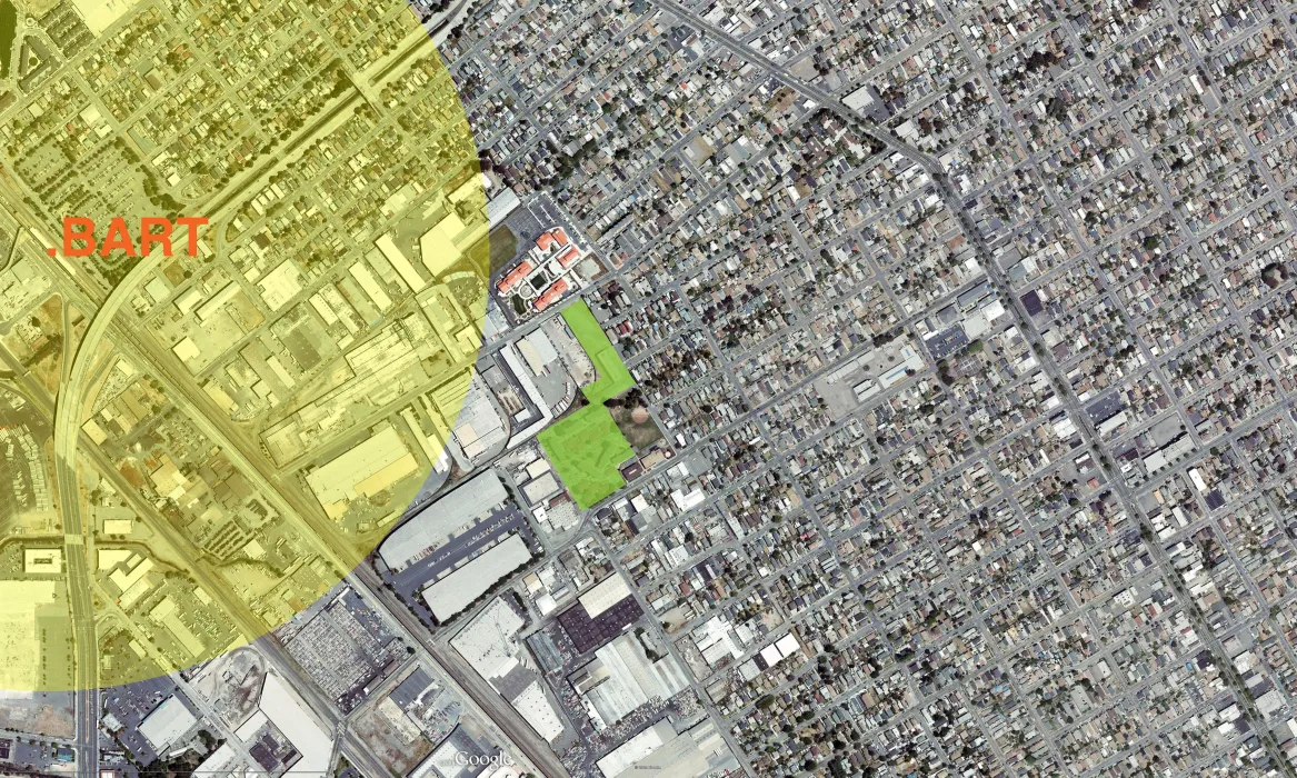 Context of BART vicinity for Tassafaronga Village in East Oakland, CA. 