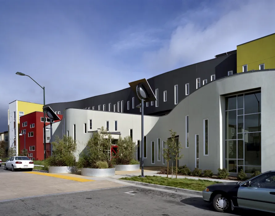 Exterior view of Tassafaronga Village in East Oakland, CA. 