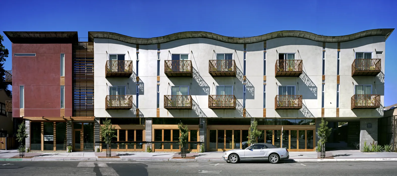 Exterior of panorama of h2hotel in Healdsburg, Ca.