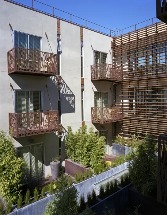 Courtyard inside h2hotel in Healdsburg, Ca.