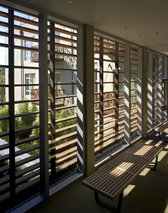 Interior corridor inside h2hotel in Healdsburg, Ca.