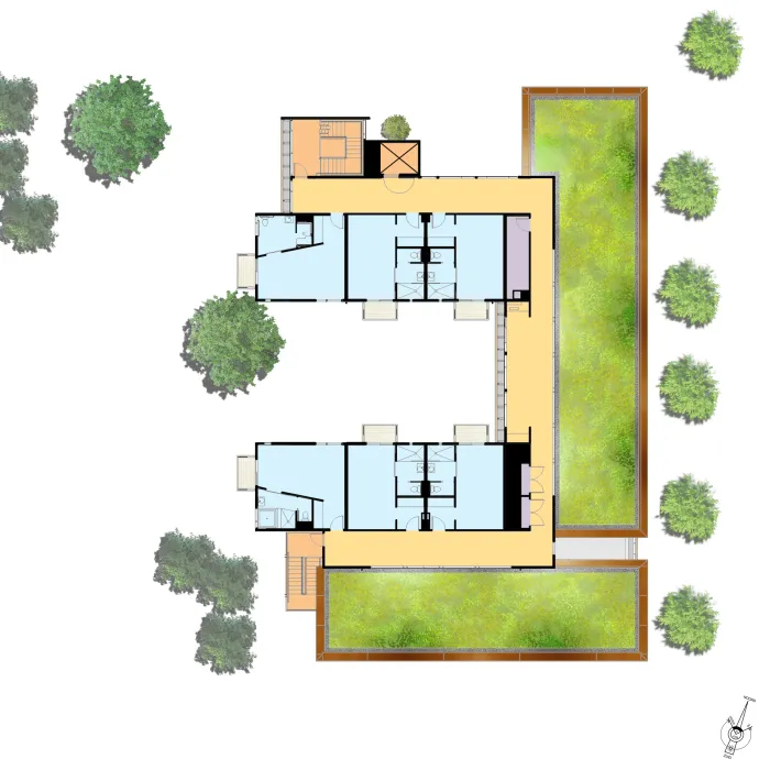 Level floor site plan for h2hotel in Healdsburg, Ca.