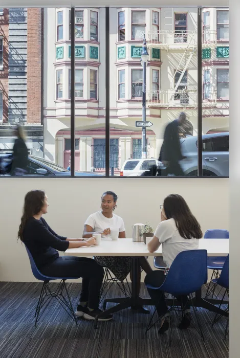 Conference room inside 222 Taylor Street, affordable housing in San Francisco