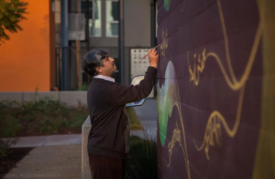 Community participation for the mural at Station Center Family Housing in Union City, Ca. 