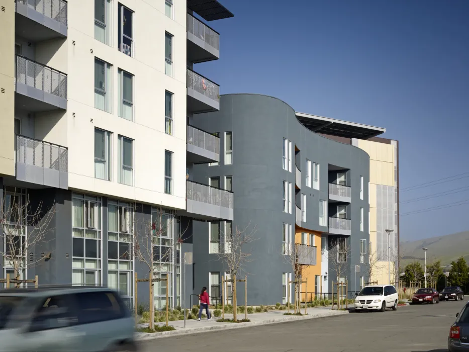 Exterior view of Station Center Family Housing in Union City, Ca.