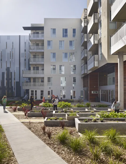 Courtyard at Station Center Family Housing in Union City, Ca.