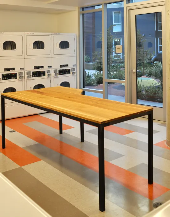 Installed laundry table at Station Center Family Housing in Union City, Ca