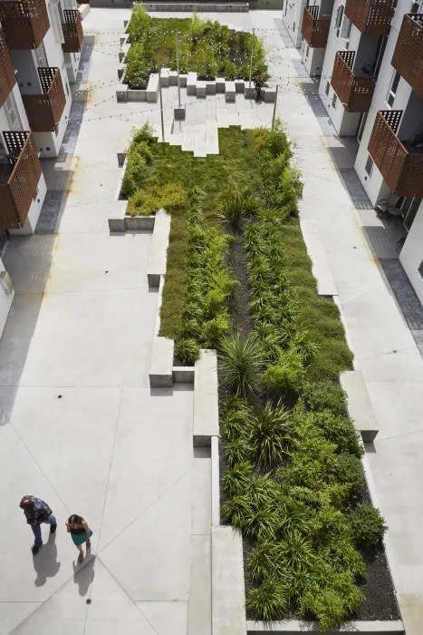 Courtyard inside Rivermark in Sacramento, Ca.