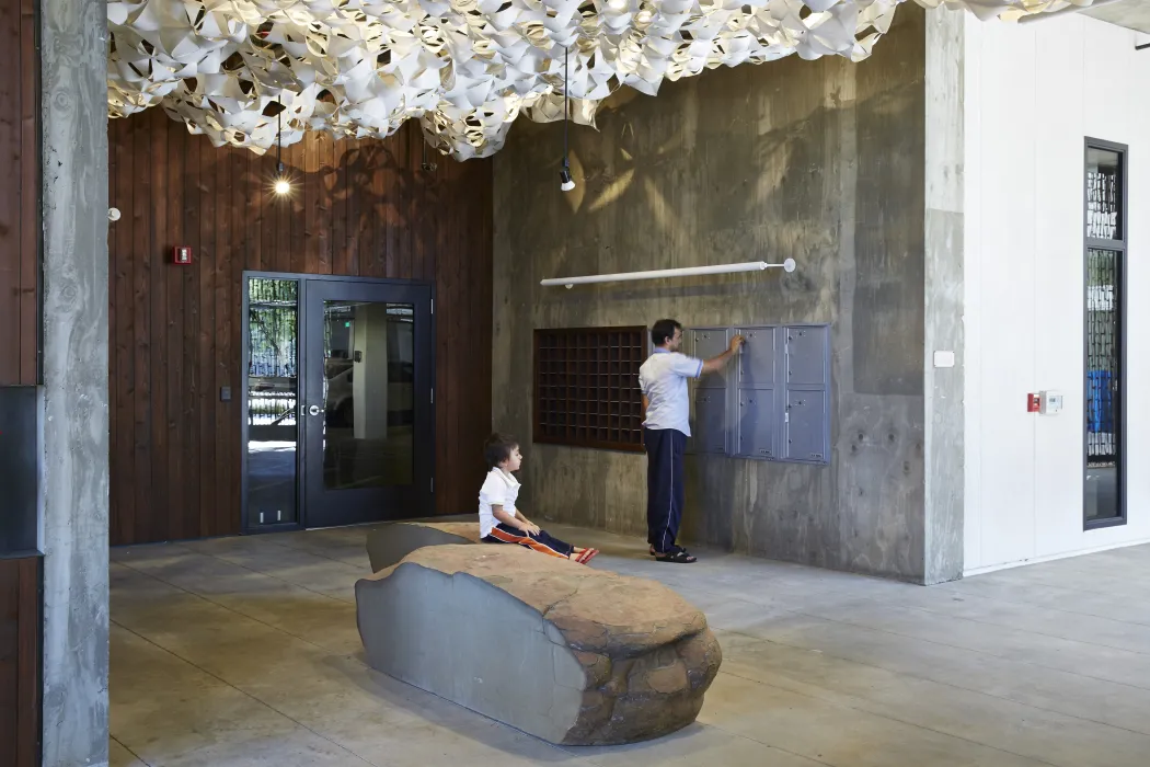 Entrance lobby inside Rivermark in Sacramento, Ca.