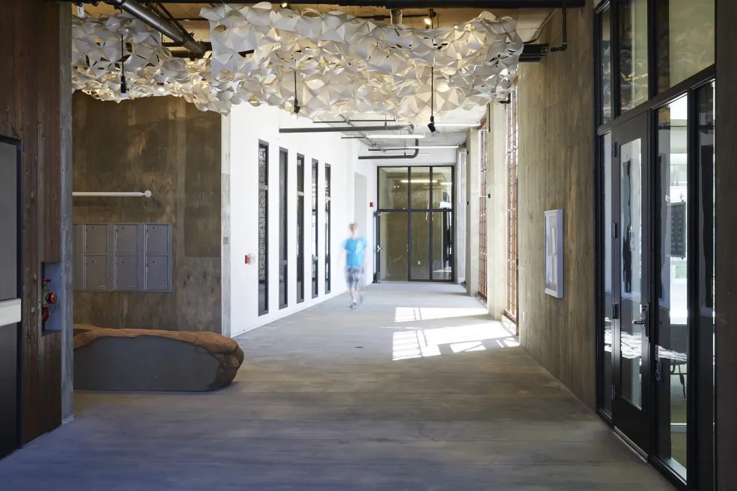 Entrance lobby inside Rivermark in Sacramento, Ca.