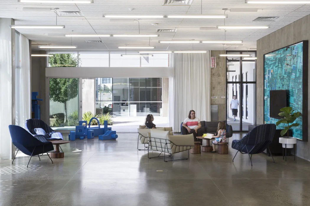 Community room inside Rivermark in Sacramento, Ca.