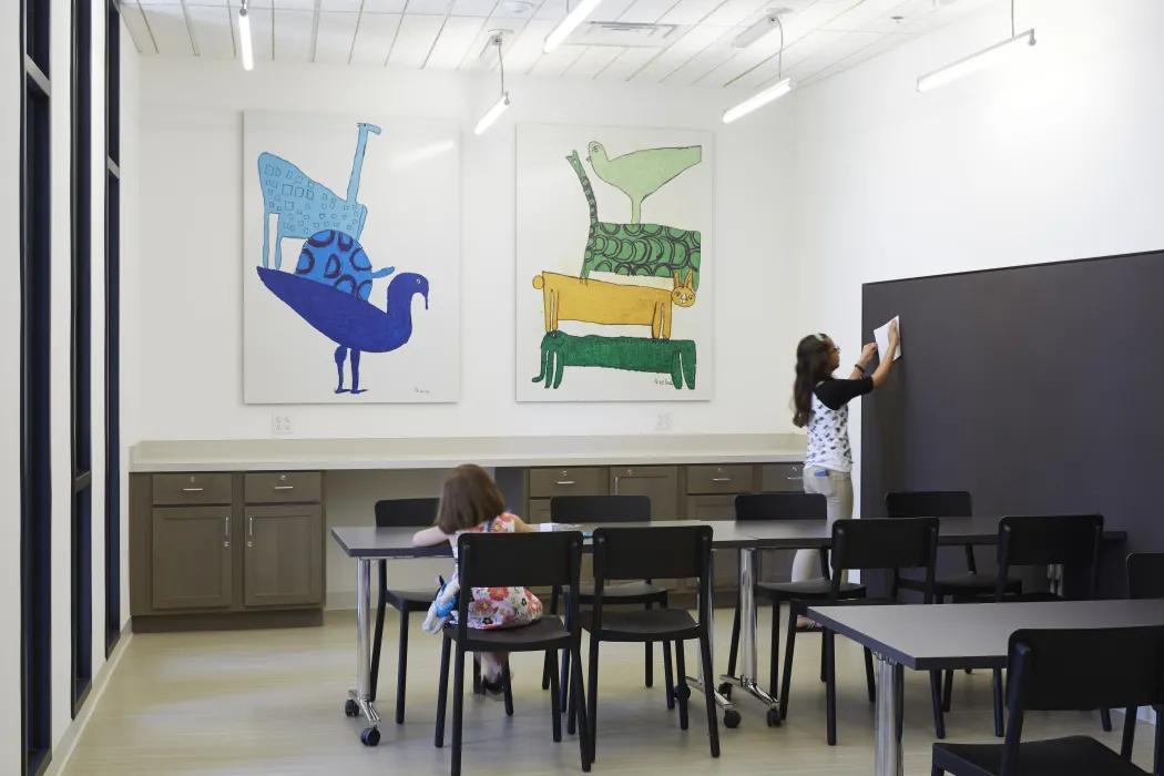 Activity room inside Rivermark in Sacramento, Ca.