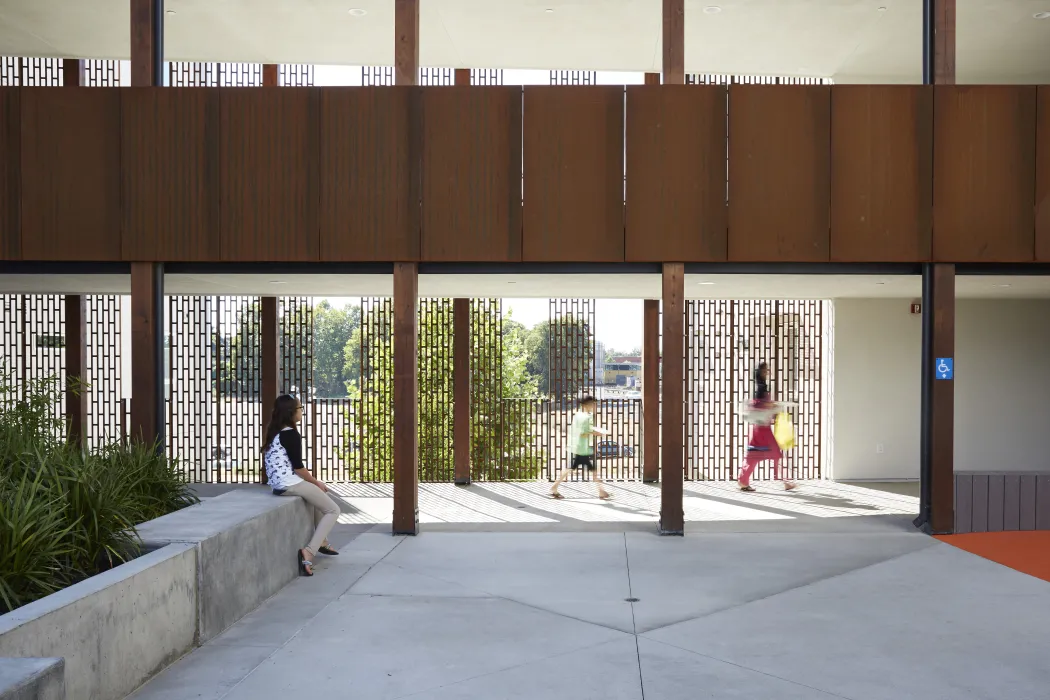 Open-air bridges at the Rivermark in Sacramento, Ca.