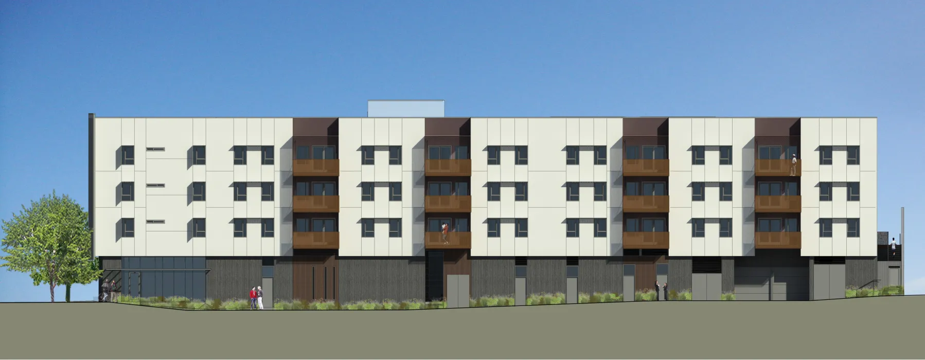 Rendered south elevation of Rivermark in Sacramento, Ca.