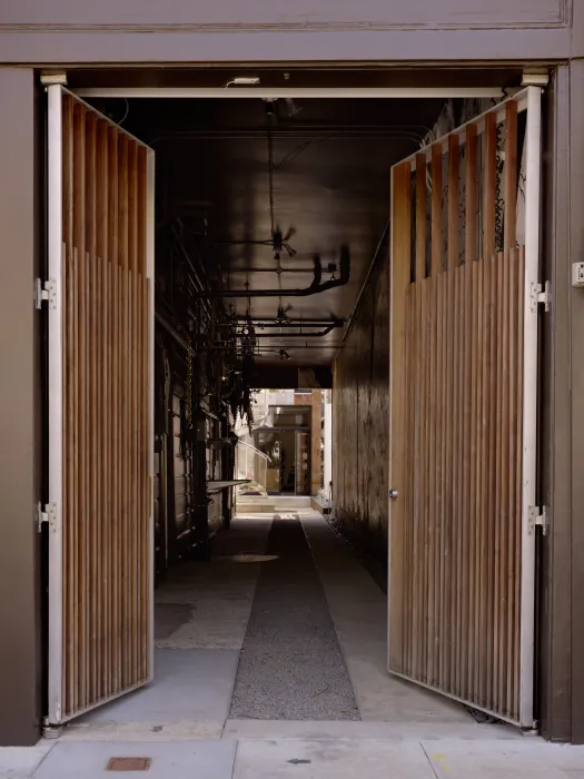 Passage gate opening to Shotwell Compound in San Francisco. 