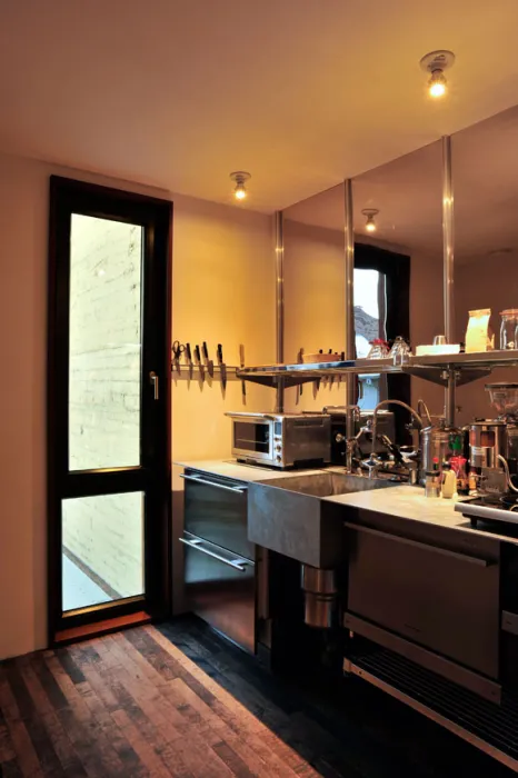 Kitchen inside Zero Cottage in San Francisco.