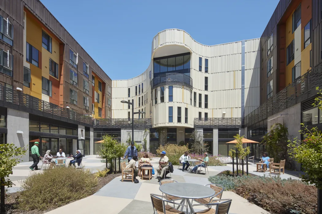 The courtyard in Dr. George Davis Senior Building in San Francisco.