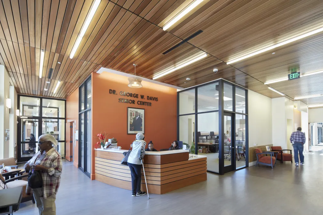 Senior Center lobby inside the Dr. George Davis Senior Building in San Francisco.