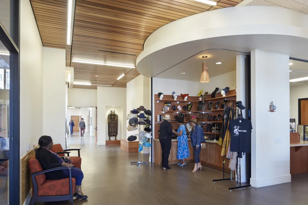 Residents shopping at the boutique inside Dr. George Davis Senior Building in San Francisco.