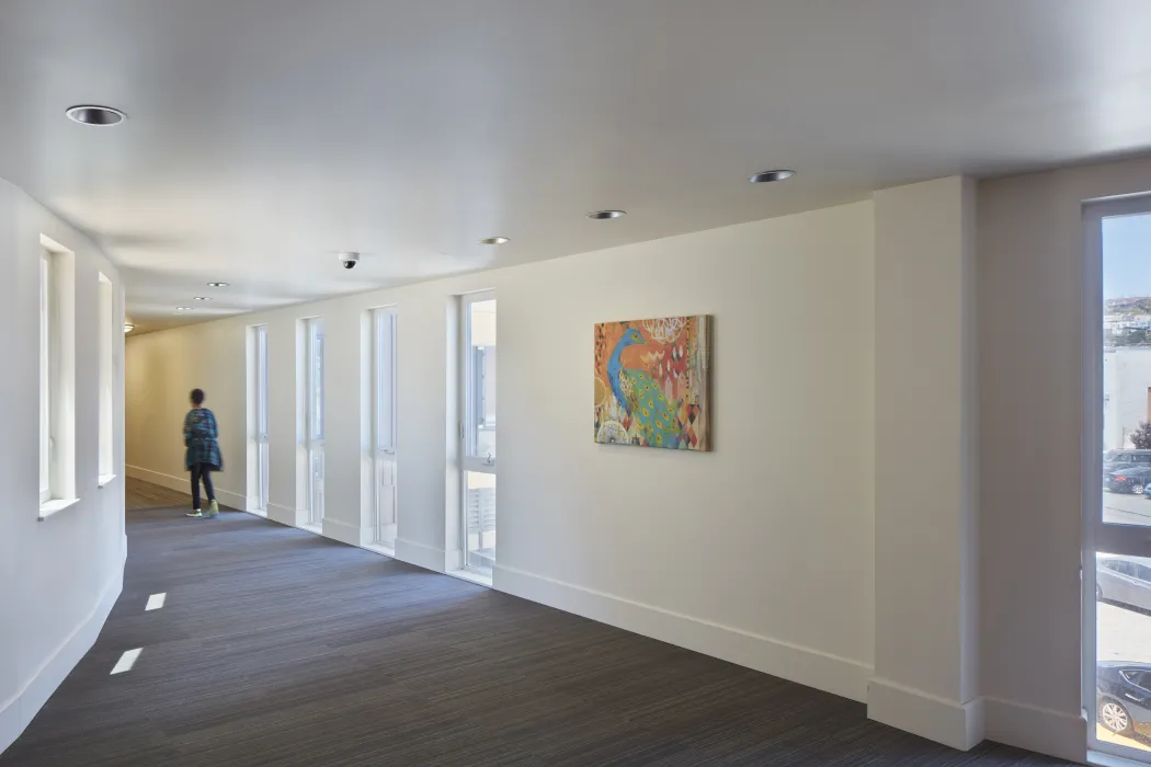 Hallway inside Dr. George Davis Senior Building in San Francisco.