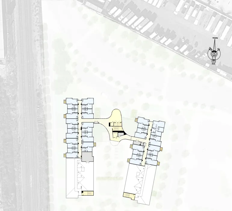 Diagram of the level five floor plan of Dr. George Davis Senior Building in San Francisco.