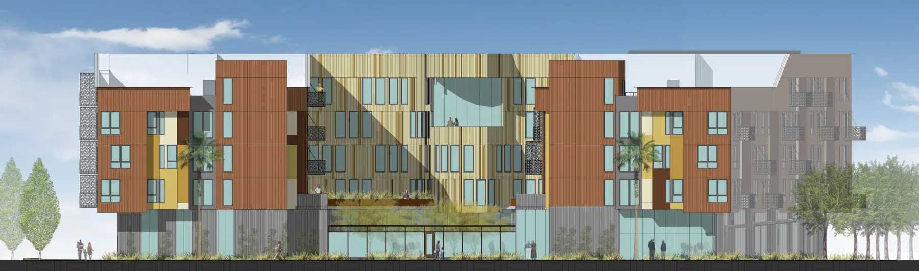 Rendered south elevation of Dr. George Davis Senior Building in San Francisco.