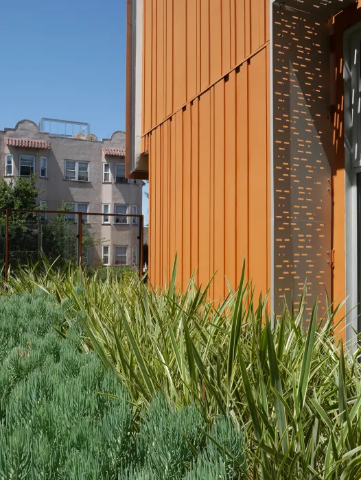 Rain screen and greenroof at Lakeside Senior Housing in Oakland, Ca