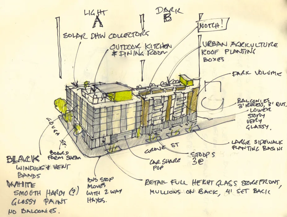 Sketch of 300 Ivy in San Francisco, CA.