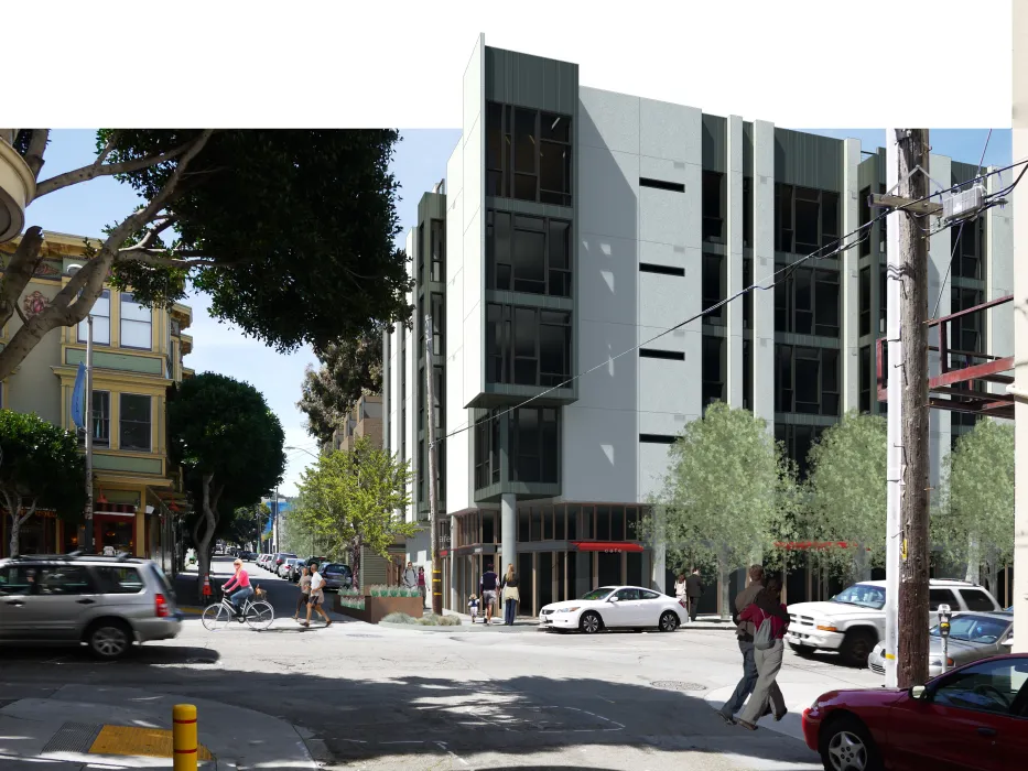 Exterior rendering of 300 Ivy in San Francisco, CA.