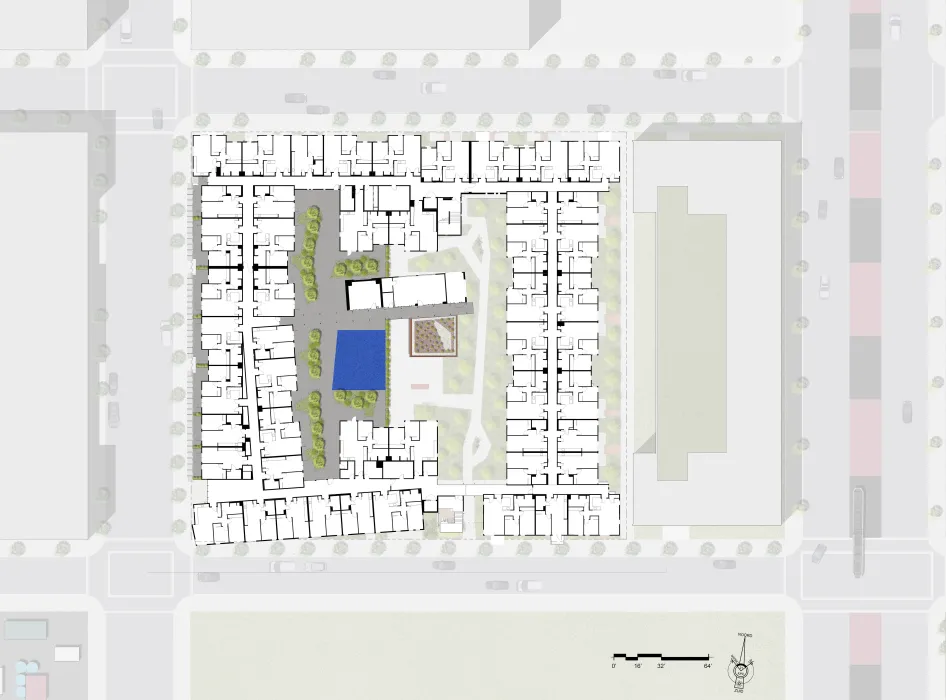 Upper-level floor plan for Five88 in San Francisco.