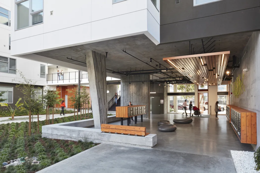 Courtyard inside Five88 in San Francisco. 