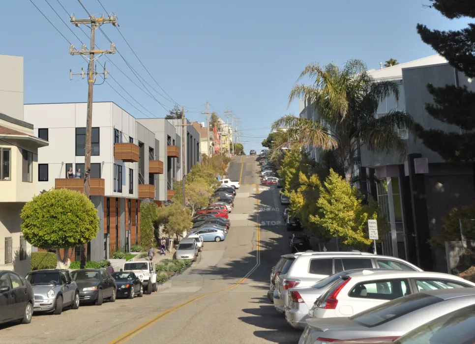 Rendered street view of Mason on Mariposa in San Francisco.