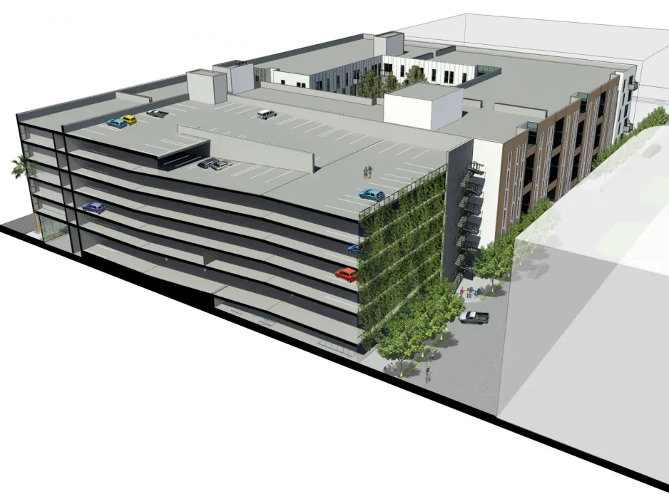 Rendering of parking garage for 855 Brannan in San Francisco.