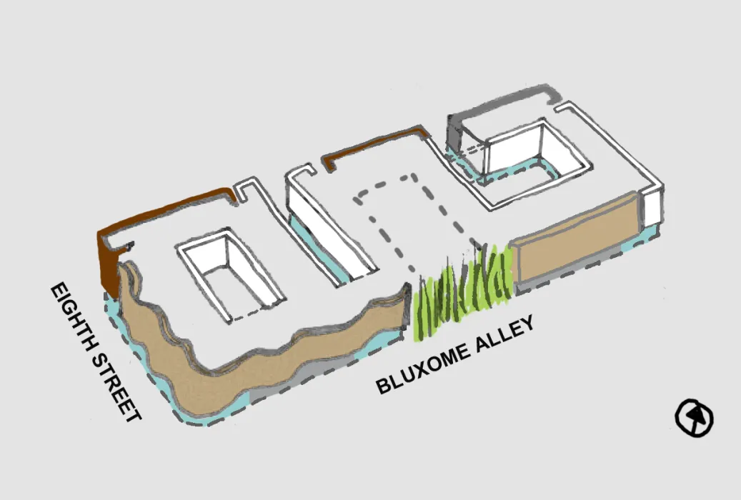 Diagram view from the southeast for 855 Brannan in San Francisco.