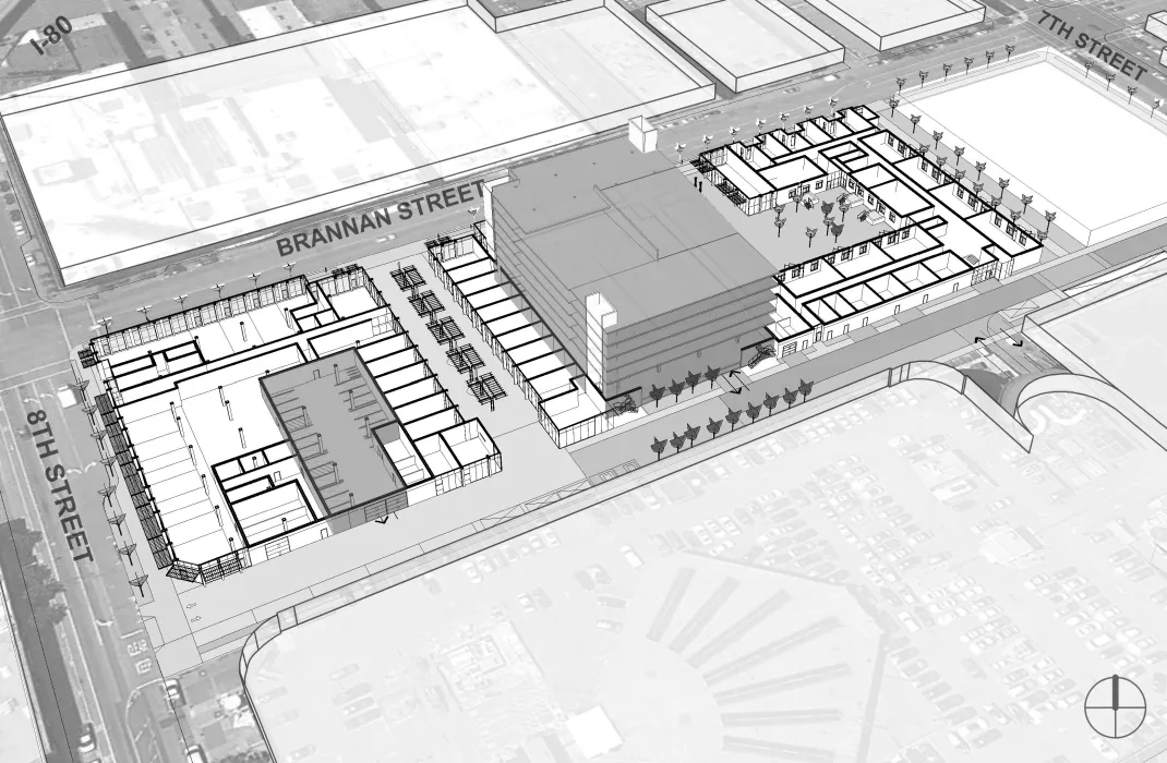 Garage aerial diagram for 855 Brannan in San Francisco.