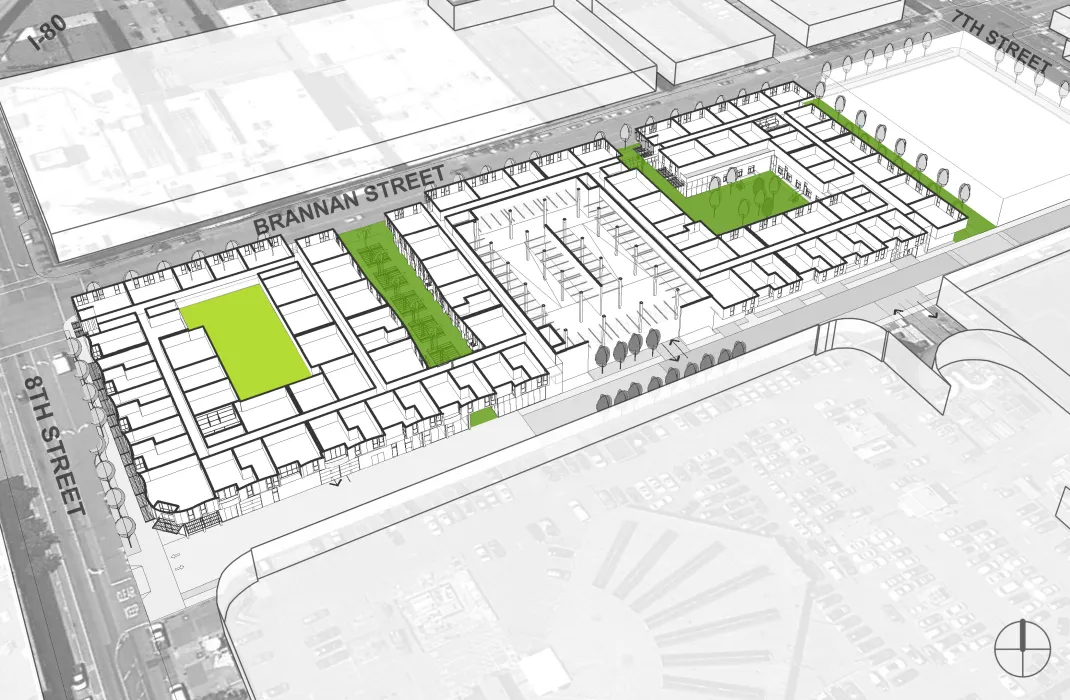 Open space aerial diagram for 855 Brannan in San Francisco.