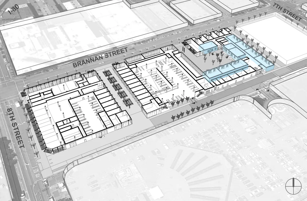 Residential units aerial diagram for 855 Brannan in San Francisco.