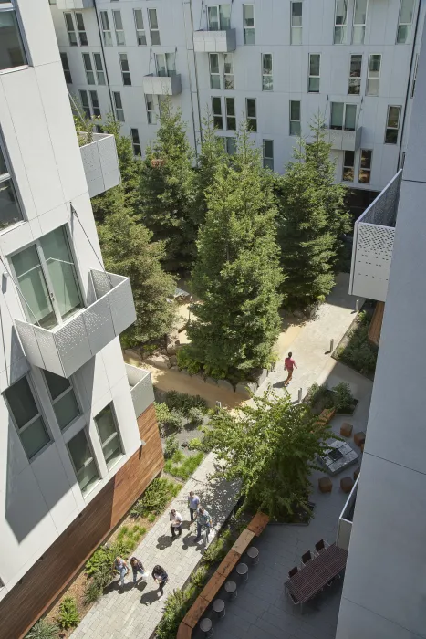 Looking into the public open space at 855 Brannan in San Francisco.