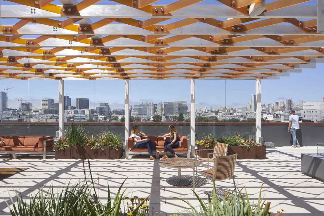 Rooftop deck at 855 Brannan in San Francisco.