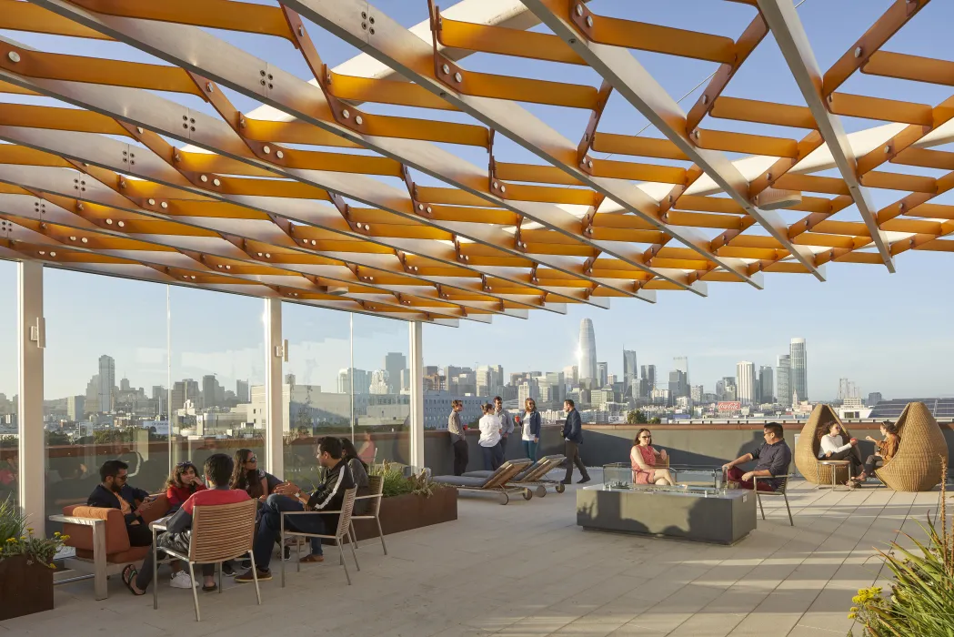 Rooftop deck at 855 Brannan in San Francisco.