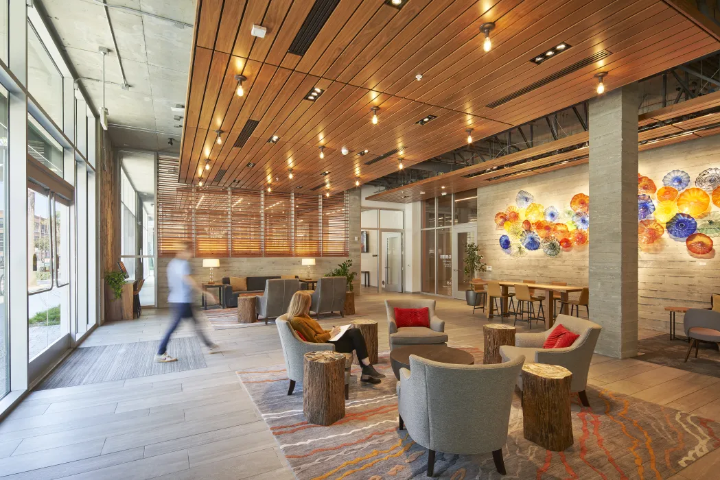 Leasing office interior at 855 Brannan in San Francisco.