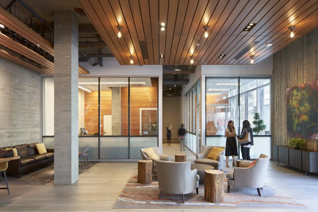 Leasing office interior at 855 Brannan in San Francisco.