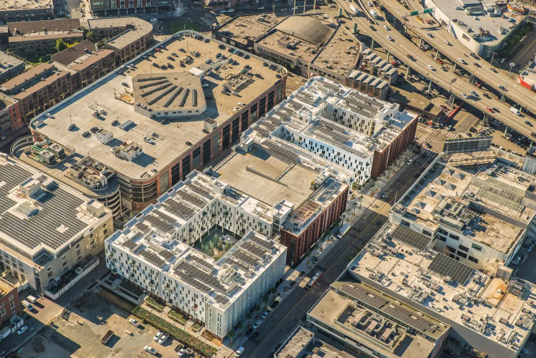 Aerial view of 855 Brannan in San Francisco.