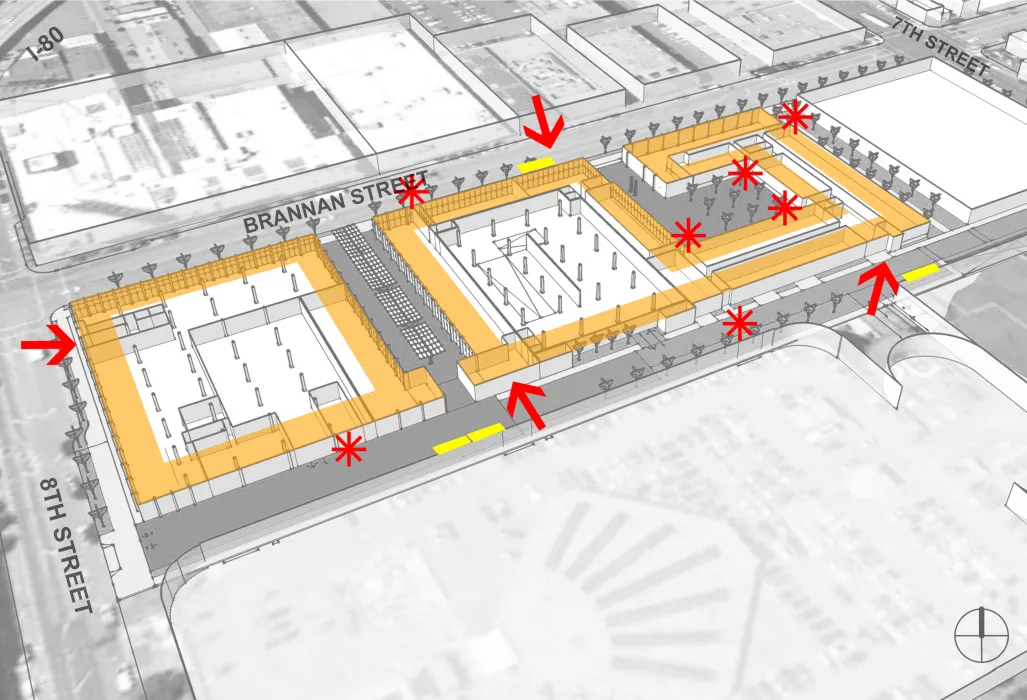 Active edges aerial diagram for 855 Brannan in San Francisco.