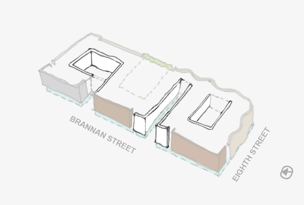 Diagram of the Eyelet fabric for 855 Brannan in San Francisco.