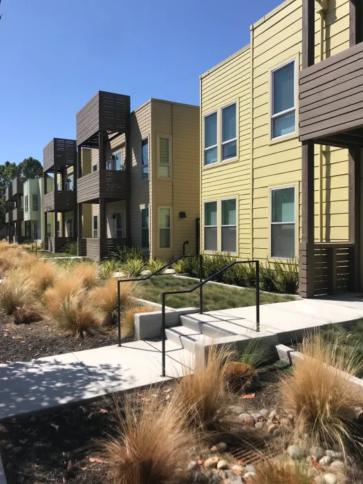 Cottage walk up flats at Foundry Commons in San Jose, Ca. 