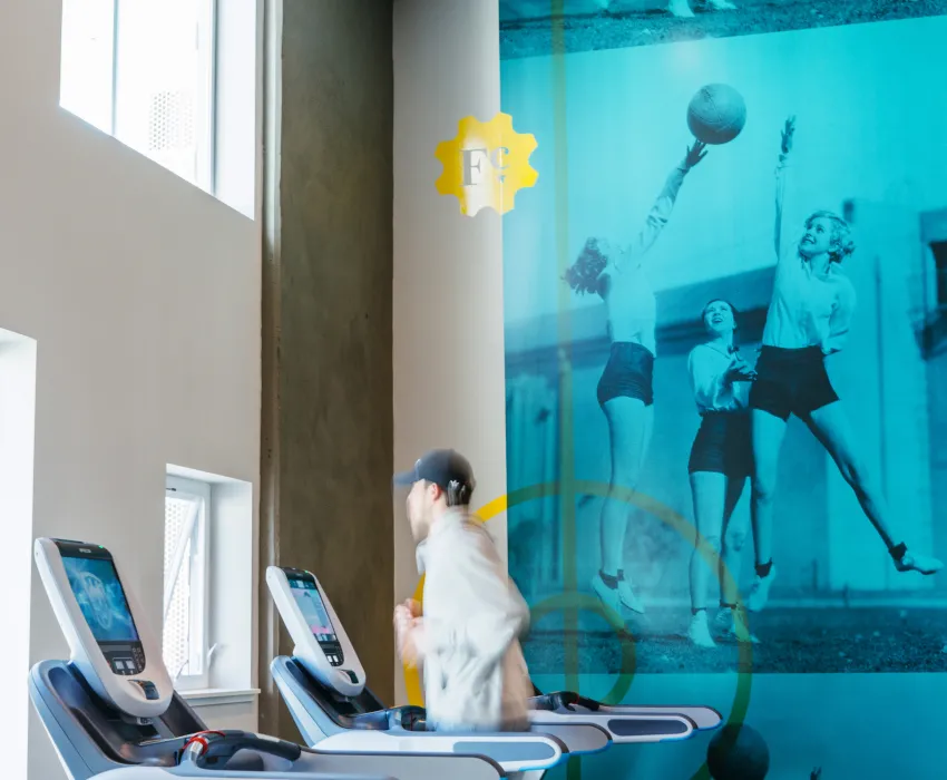 Fitness room inside Foundry Commons in San Jose, Ca.